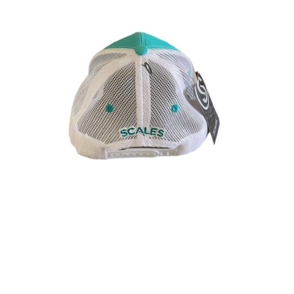 NWT Scales Aqua & White Hooks Hat One Size - Picture 2 of 5